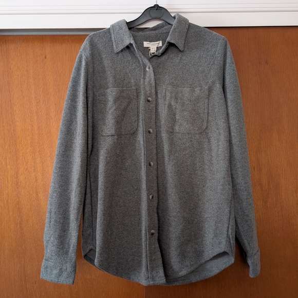 beachlunchlounge Tops - beachlunchlounge Charcoal Gray Shirt Soft Brushed Button Down Top New
